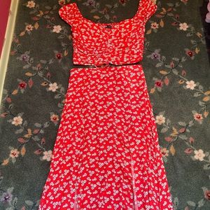 Zara floral skirt set